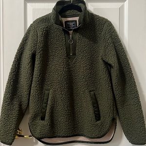 Womens Abercrombie Sherpa jacket - hunter green